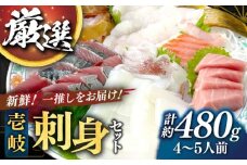 【厳選】 壱岐島 贅沢刺身セット4～5人前（80g×6パック）《壱岐市》【あかりや】冷凍配送  お刺身 刺し盛り 刺盛り 鮮魚 海鮮 海鮮丼 お造り 小分け タイ マグロ カツオ イカ ブリ クエ [JFO001]