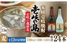 【全12回定期便】壱岐の島 25度と壱岐の島 かめ貯蔵 25度のセット [JDB224] 156000 156000円