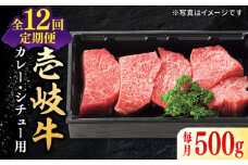 【全12回定期便】 特選 壱岐牛 すね肉 500g（カレー・シチュー用）《壱岐市》【太陽商事】[JDL084] 肉 牛肉 黒毛和牛 ブランド牛 カレー シチュー 赤身 チマキ 煮込み ブロック 156000 156000円