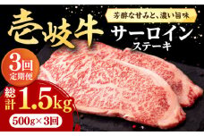 【全3回定期便】 壱岐牛 サーロインステーキ 500g（250g×2枚）《壱岐市》【株式会社イチヤマ】[JFE018] 定期便 赤身  肉 牛肉 サーロイン ステーキ 焼肉 焼き肉 BBQ 93000 93000円