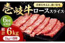 【全6回定期便】 壱岐牛 ローススライス（すき焼き・しゃぶしゃぶ・焼肉） 1kg（500g×2パック）《壱岐市》【株式会社イチヤマ】[JFE032] 定期便 赤身  肉 牛肉 ロース スライス 348000 348000円