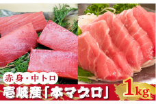 【数量限定】壱岐産 本マグロ 赤身・中トロ セット 1kg（各約500g） 《壱岐市》【大幸物産】 マグロ 鮪 刺身 刺身 中トロ 80000 80000円 8万 [JEH020]