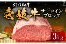 壱岐牛 サーロイン ブロック 3kg 《壱岐市》【中津留】[JFS004]  サーロイン ステーキ 焼肉 BBQ 牛肉 肉 サーロインステーキ 赤身 焼き肉 ブロック肉 ブロック イベント 191000 191000円