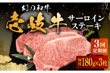 【全3回定期便】壱岐牛 サーロインステーキ 180g×3枚 《壱岐市》【中津留】[JFS018] サーロイン ステーキ 焼肉 BBQ 牛肉 肉 サーロインステーキ 赤身 焼き肉 定期便 99000 99000円