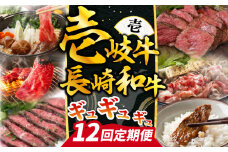 【全12回定期便】《50万》 壱岐牛＆長崎和牛 ギュギュギュ 定期便 （壱）《壱岐市》 肉 ステーキ 焼肉 しゃぶしゃぶ すき焼き 赤身 [JZX010]