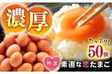 特選 素直な恋たまご 50個 《壱岐市》【しまのたまご屋さん】 [JAP017] 卵 たまご 鶏卵 玉子 ギフト 国産 卵かけご飯 たまごかけご飯 のし [JAP017]