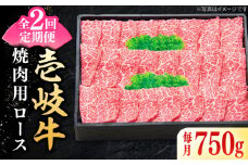 【全2回定期便】 特選 壱岐牛 ロース 750g（焼肉用）《壱岐市》【太陽商事】 お肉 牛肉 和牛 黒毛和牛 肉 高級 霜降り 焼肉 ロース肉 BBQ 贈答 九州 [JDL120]