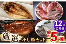 【全12回定期便】厳選　壱岐干し物セット《壱岐市》【馬渡水産】あじ アジ いわし イワシ たい タイ いか イカ 鯛 鯵 鰯 干物 ひもの 干物セット 冷凍配送 [JAQ019]