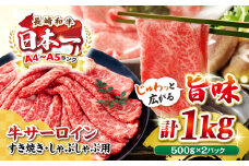 【厳選部位】A4〜A5ランク 長崎和牛 サーロイン スライス 1kg（500g×2パック）（すき焼き・しゃぶしゃぶ）《壱岐市》【株式会社MEAT PLUS】肉 牛肉 黒毛和牛 鍋 ご褒美 冷凍配送 [JGH013]