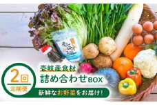 【全2回定期便】壱岐産食材詰め合わせBOX「野菜」《壱岐市》【壱岐イルカパーク＆リゾート】米 卵 塩 醤油 あおさ [JBF034]