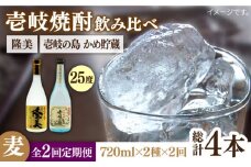 【全2回定期便】隆美焼酎25度と壱岐の島　かめ貯蔵　のセット《壱岐市》【天下御免】焼酎 壱岐焼酎 麦焼酎 酒 アルコール [JDB373]