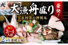 【全2回定期便】 豪快 舟盛り 「永村印の神洸丸大漁舟盛り」 3～4人前《壱岐市》【神洸水産】 刺身 刺し身 海鮮 鮮魚 海産物 [JFI005]