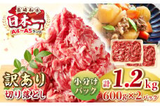 【訳あり】【A4~A5ランク】長崎和牛 切り落とし 1.2kg(600g×2パック）《壱岐市》【株式会社MEAT PLUS】 肉 牛肉 黒毛和牛 焼き肉 ご褒美 冷凍配送 訳あり A5 黒毛和牛 ギフト [JGH003]