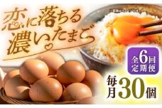 【全6回定期便】特選 素直な恋たまご 30個 《壱岐市》【しまのたまご屋さん】  卵 たまご 鶏卵 玉子 ギフト 国産 卵かけご飯 たまごかけご飯 のし 定期便 [JAP020]