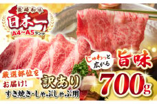 【訳あり】【A4~A5ランク】長崎和牛 しゃぶしゃぶ・すき焼き用 700g（肩ロース肉・肩バラ肉・モモ肉）《壱岐市》【株式会社MEAT PLUS】肉 牛肉 黒毛和牛 鍋 ご褒美 冷凍配送 訳あり しゃぶしゃぶ用 すき焼き用 すき焼用 A4 A5 [JGH009]