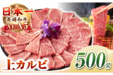 【A4〜A5ランク】長崎和牛 焼肉用 上カルビ 500g《壱岐市》【野中精肉店】 牛 牛肉 和牛 赤身 焼肉 焼肉用 カルビ BBQ バーベキュー ギフト 贈答用 冷凍配送 A4 A5 [JGC010]