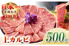 【A4〜A5ランク】長崎和牛 焼肉用 上カルビ 500g《壱岐市》【野中精肉店】 牛 牛肉 和牛 赤身 焼肉 焼肉用 カルビ BBQ バーベキュー ギフト 贈答用 冷凍配送 A4 A5 [JGC010]