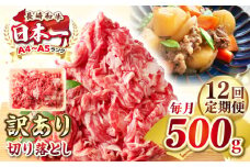 【全12回定期便】【訳あり】【A4~A5ランク】長崎和牛 切り落とし 500g《壱岐市》【株式会社MEAT PLUS】 肉 牛肉 黒毛和牛 焼き肉 ご褒美 冷凍配送 訳あり A5 黒毛和牛 ギフト [JGH038]