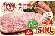 【全6回定期便】【A4〜A5ランク】長崎和牛 サーロインステーキ 500g（250g×2枚）《壱岐市》【株式会社MEAT PLUS】 肉 牛肉 黒毛和牛 サーロイン ステーキ ご褒美 ギフト 贈答用 ご褒美 冷凍配送 A4 A5 [JGH129]