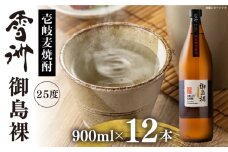 壱岐麦焼酎　雪州 御島裸（25度）12本セット [JCU011]