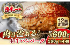 【全12回定期便】長崎和牛 ハンバーグ 150g×4 《壱岐市》【KRAZY MEAT】 A5 A4 冷凍 和牛 肉 牛肉 BBQ ハンバーグ 贈答品 [JER169]