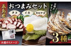 大人気 タコ イカ キビナゴ 3種 おつまみセット 計650～750g  晩酌  おつまみ 味噌漬け 一夜干し アオリイカ 刺身 肴 魚介 五島市/五島ヤマフ [PAK005]