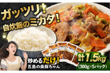 7日程度発送）五島美豚 美豚ちゃん300g×5個セット【長崎フードサービス】 [PEL001] 簡単 調理 豚肉 豚 レトルト パック 小分け 国産 焼肉 加工 肉 スピード 最短 最速 発送