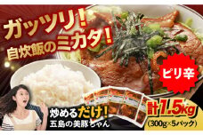 五島美豚 美豚ちゃんピリ辛300g×5個セット【長崎フードサービス】 [PEL002] 簡単 調理 豚肉 豚 レトルト パック 小分け 国産 焼肉 加工 肉