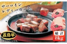 【日時指定必須】五島 牛 サーロイン レディーカット 約8kg 国産牛 牛肉 ブランド牛 セット 五島市/鬼岳牧場 [PEK024]