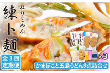 【全3回定期便】 練ト麺 (ねりとめん) 五島うどん 練り物 計27点 【しまおう】 [PAY012] SDGs ねりもの 練り物 練物 セット
