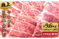 【全12回定期便】 やみつき 五島牛 カルビ 800g 国産牛 牛肉 ブランド牛 焼き肉 五島市 / 肉のマルヒサ [PCV033]