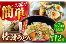 【全3回定期便】 椿鯖うどん （具だくさん 五島うどん） 4人前 【大河内商店】 [PAQ009]