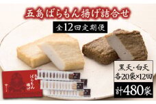 【全12回定期便】 五島ばらもん揚げ 詰合せ （白天20袋・黒天20袋） 五島市/浜口水産 [PAI023]かまぼこ すり身 つみれ ギフト 練り物 天ぷら 詰め合わせ セット おつまみ