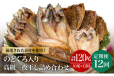 【全12回定期便】のどぐろ・真アジ・真サバの一夜干し 1.1kg 10枚 干物 高級魚 愛情食彩/五島市 [PCH008] 干物 ひもの 乾物 セット 高級魚 あじ さば 一夜干し 詰め合わせ 朝食 おかず おつまみ 定期 定期便