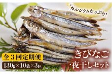 【全3回定期便】五島列島 きびなご一夜干し 130g×10袋 五島市/奈留町漁業協同組合 [PAT006] きびなご 干物 干物セット 人気 魚 ひもの 冷凍 ギフト 大容量 定期便