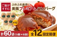 【全12回定期便】五島美豚 プレミアムハンバーグ 60個 (5個×12回)  五島市/長崎フードサービス [PEL042] ハンバーグ 手作り  肉 豚 豚肉 国産