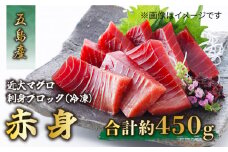 長崎県五島産 近大マグロ （赤身）刺身ブロック 五島市/五島ヤマフ [PAK019]