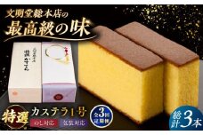 【全3回定期便】特撰カステラ 1号 長崎 土産 ギフト 五島市/文明堂総本店 [PEO022] 和菓子 洋菓子 詰め合わせ 化粧箱 贈答