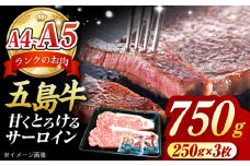 やみつき 五島牛 サーロインステーキ 750g（250g×3枚）五島市/肉のマルヒサ [PCV054]  A4 A5 国産牛 牛肉 ブランド牛