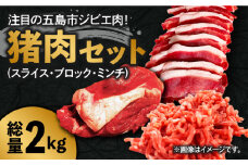 【ジビエ丼やカレーにも♪ 】猪肉 合計2kg（スライス200gx2P ひき肉400g ブロック1.2kg）イノシシ ジビエ 冷凍 五島市/夢株式会社 [PFP004]