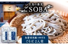 【島の風土が凝縮！五島の蕎麦】ごSOBA ごそば 2人前 魚醤使用の麺つゆ付き ざるそば 冷凍 五島市/株式会社Factory [PFN005]