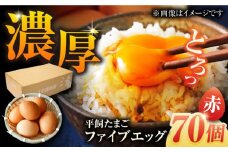 【箱入り】平飼たまご ファイブエッグ M～Lサイズ 70個 / 5EGG 卵 赤玉子五島市 / 五島列島大石養鶏場 [PFQ009] 玉子 タマゴ 鶏卵 希少 五島列島