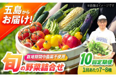 【全10回定期便】有機農法・旬の野菜詰め合わせ 五島市/ぷらっと農園 [PDS010]