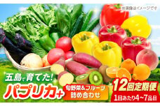 【全12回定期便】パプリカと旬の野菜・フルーツ詰め合わせ 五島市/HPIファーム [PCP014] 野菜 果物 やさい フルーツ 国産 新鮮 緑黄色野菜 産地直送 とれたて