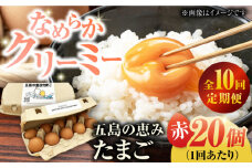 【全10回定期便】【ギフトBOX】五島の恵みたまご M～Lサイズ 20個入 / 卵 赤玉子 五島市 / 五島列島大石養鶏場 [PFQ013] 玉子 タマゴ 鶏卵 希少 五島列島