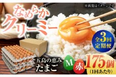 【全3回定期便】【箱入り】五島の恵みたまご Mサイズ 175個入 / 卵 赤玉子 五島市 / 五島列島大石養鶏場 [PFQ020] 玉子 タマゴ 鶏卵 希少 五島列島