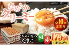 【全10回定期便】【箱入り】五島の恵みたまご Mサイズ 175個入 / 卵 赤玉子 五島市 / 五島列島大石養鶏場 [PFQ022] 玉子 タマゴ 鶏卵 希少 五島列島