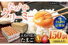 【全3回定期便】【箱入り】五島の恵みたまご Lサイズ 150個入 / 卵 赤玉子 五島市 / 五島列島大石養鶏場 [PFQ023] 玉子 タマゴ 鶏卵 希少 五島列島
