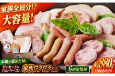 【全6回定期便】家族ワクワクセット ウインナー ベーコン ソーセージ ギフト Gris Hause NAGASE / 五島市 [PGF027] ソーセージ 詰合せ 詰め合わせ セット ウィンナー 肉 豚 五島 五島列島 五島美豚 ハム