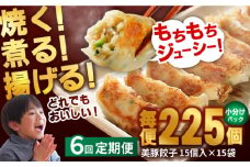 【全6回定期便】美豚餃子15個入×15袋 五島市/長崎フードサービス [PEL057]